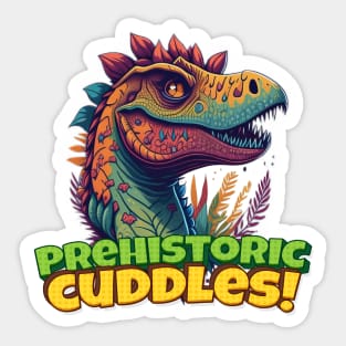 Prehistoric Cuddles cartoon art Sticker